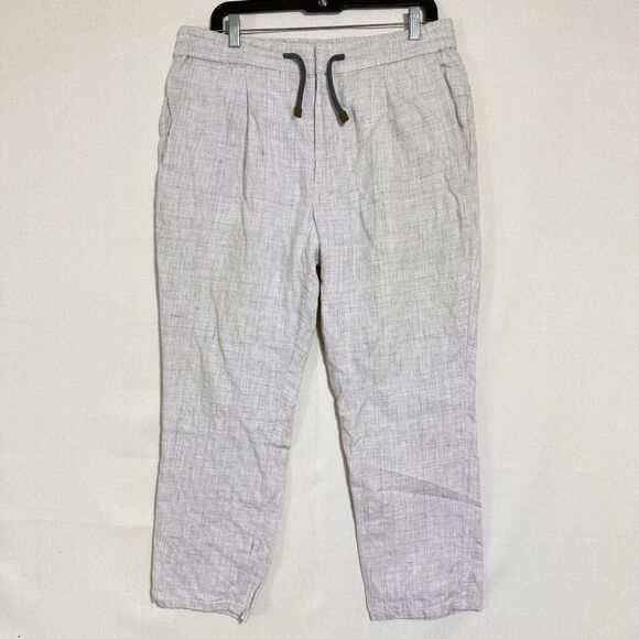 Brunello Cuccinelli Linen Drawstring Pants Size 50 Leisure Fit - Picture 1 of 12